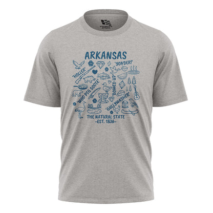 Arkansas Icons Sayings Tee - Sport Grey flatlay