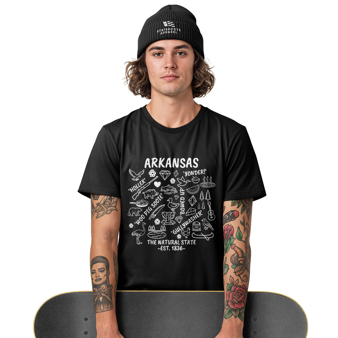 Arkansas Icons Sayings Tee - White view