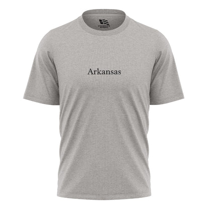 Arkansas Minimalist Text Tee - Sport Grey flatlay