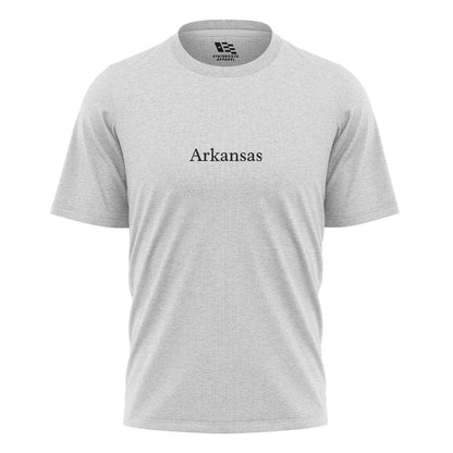 Arkansas Minimalist Text Tee - White flatlay
