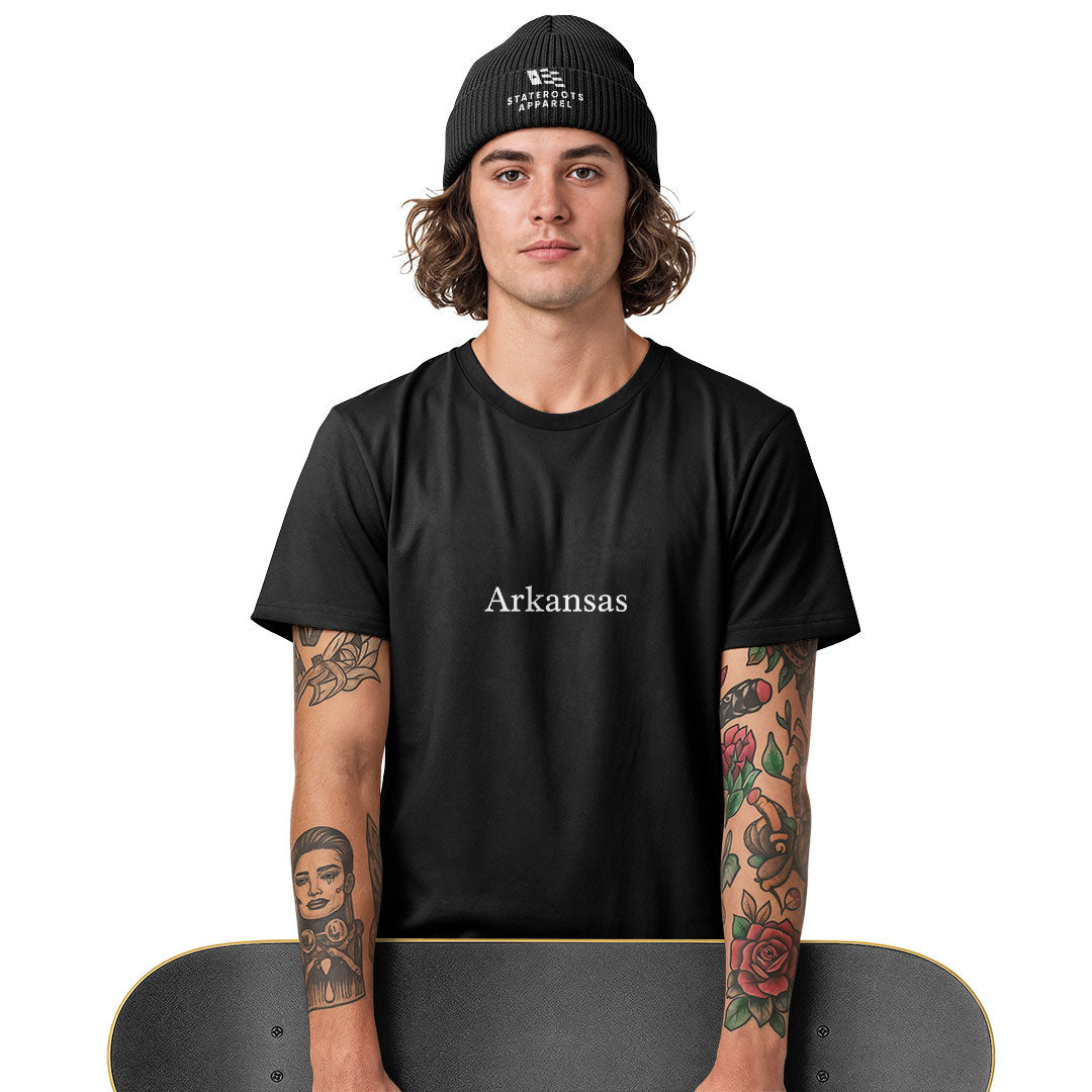 Arkansas Minimalist Text Tee - White view