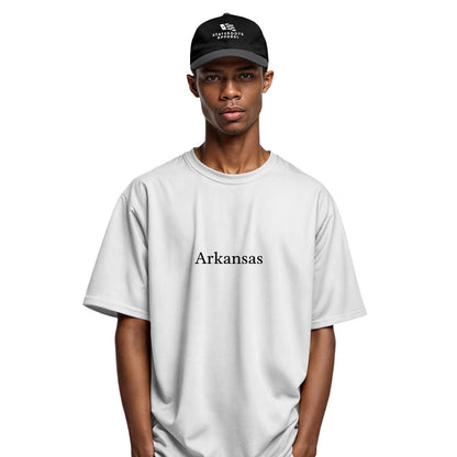 Arkansas Minimalist Text Tee - White view