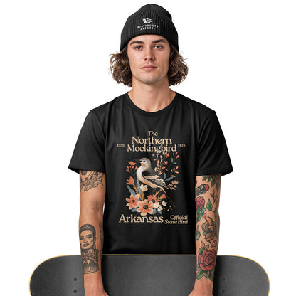 Arkansas Mockingbird Florals Tee - White view