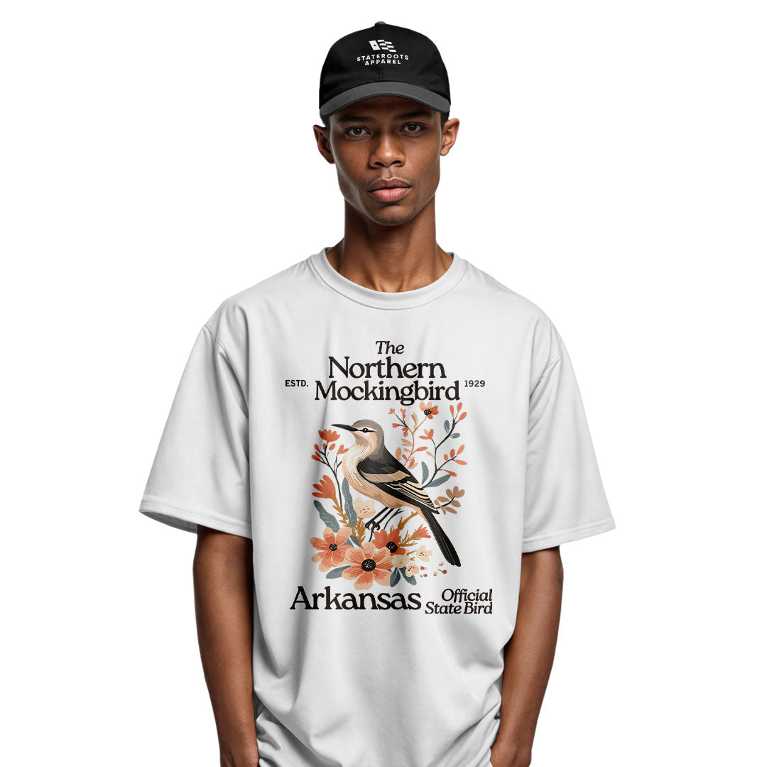 Arkansas Mockingbird Florals Tee - White view