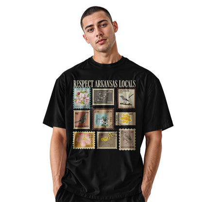 Arkansas Respect Locals Stamps Tee - Black view