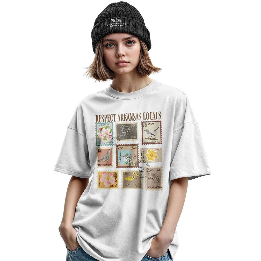 Arkansas Respect Locals Stamps Tee - Military Green view