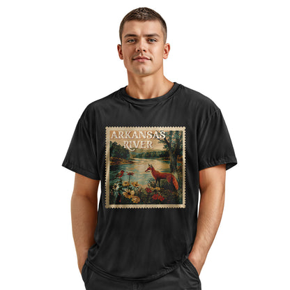 Arkansas River Fox Stamp Tee - Navy view