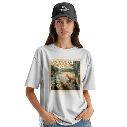 Arkansas River Fox Stamp Tee - White view
