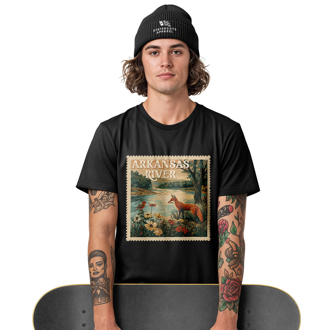 Arkansas River Fox Stamp Tee - White view