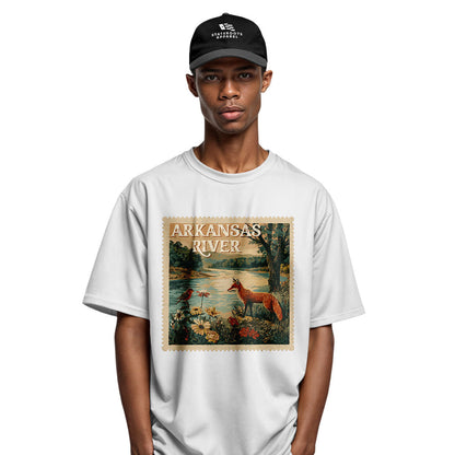 Arkansas River Fox Stamp Tee - White view
