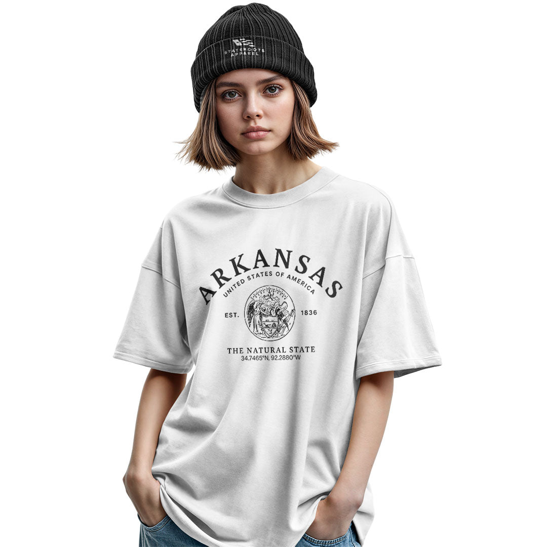 Arkansas State Seal Coordinates Tee - Military Green view