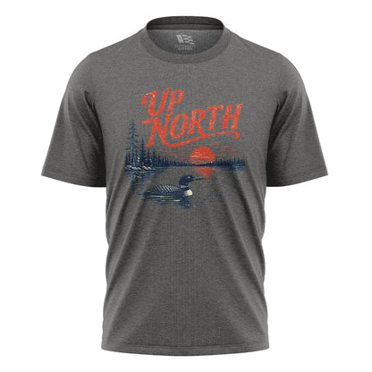 Arkansas Up North Loon Lake Tee - Charcoal flatlay