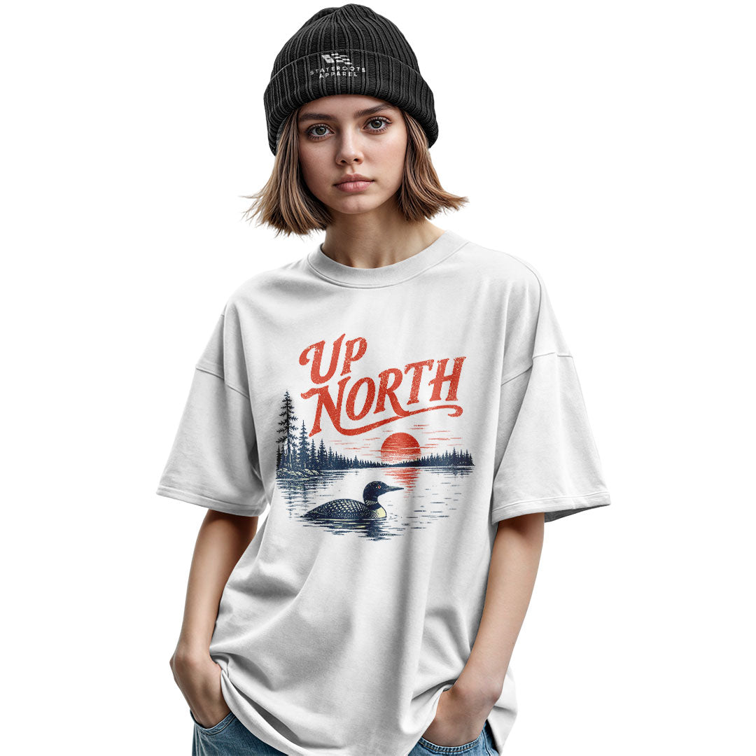 Arkansas Up North Loon Lake Tee - Military Green view