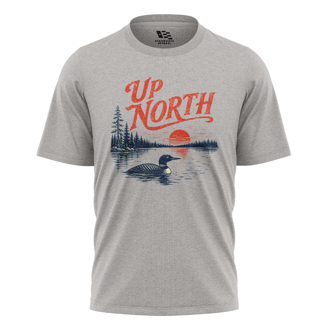 Arkansas Up North Loon Lake Tee - Sport Grey flatlay