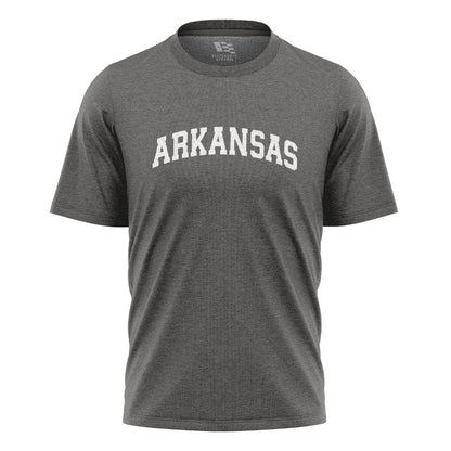 Arkansas Varsity Arch Tee - Charcoal flatlay