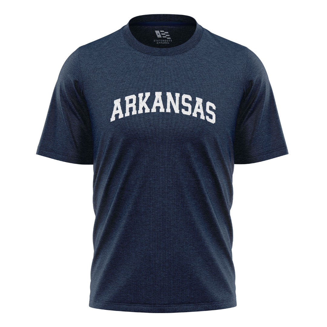Arkansas Varsity Arch Tee - Navy flatlay