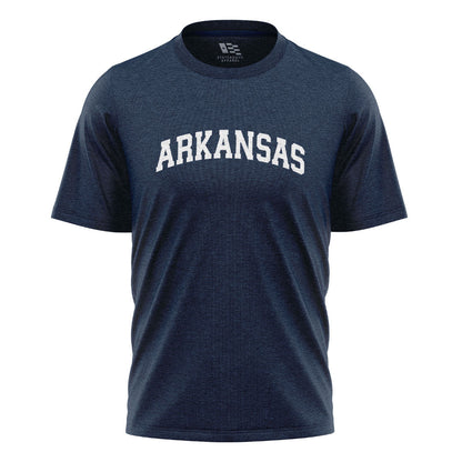 Arkansas Varsity Arch Tee - Navy flatlay
