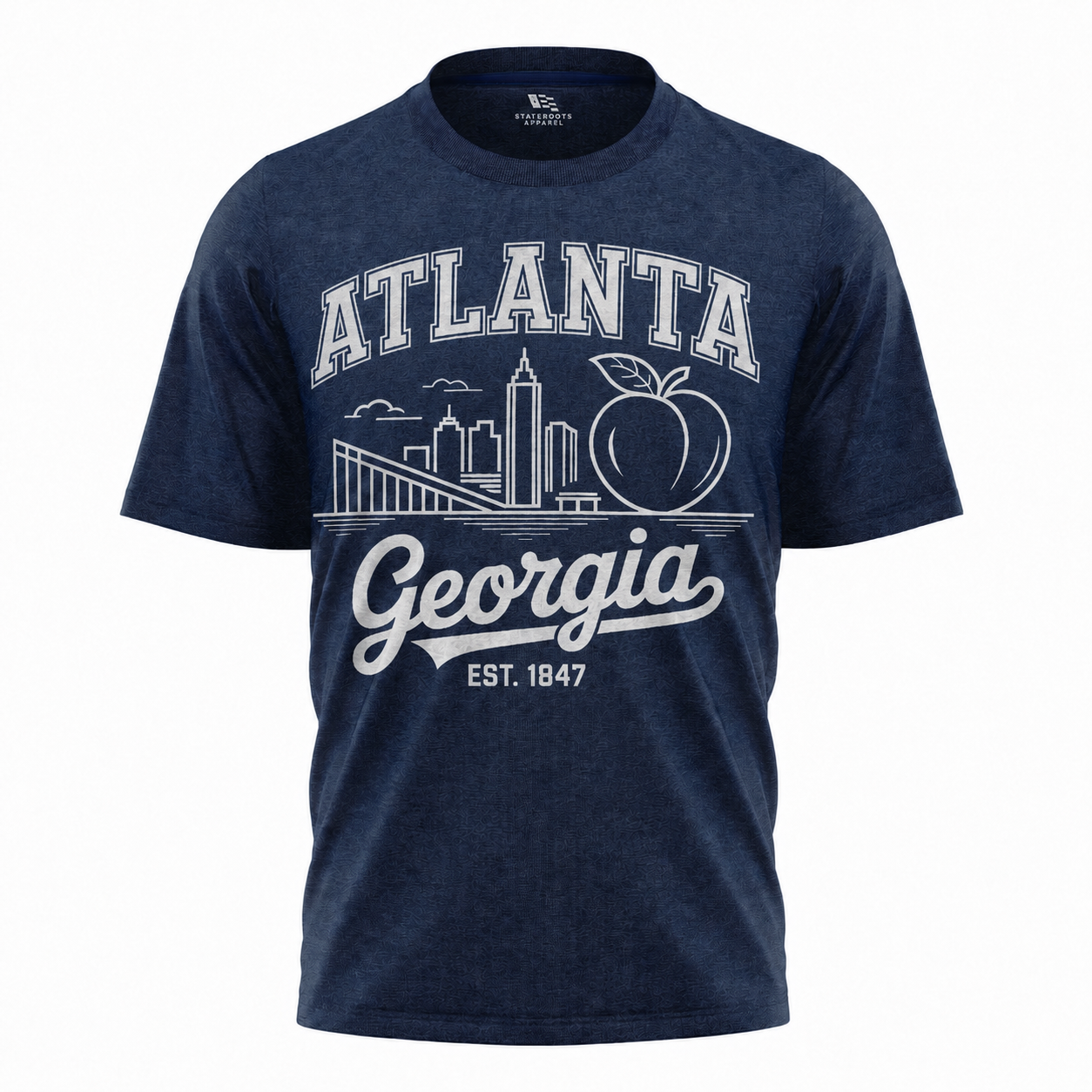 Atlanta Georgia Line Art T-Shirt | Peach City Skyline Script Tee