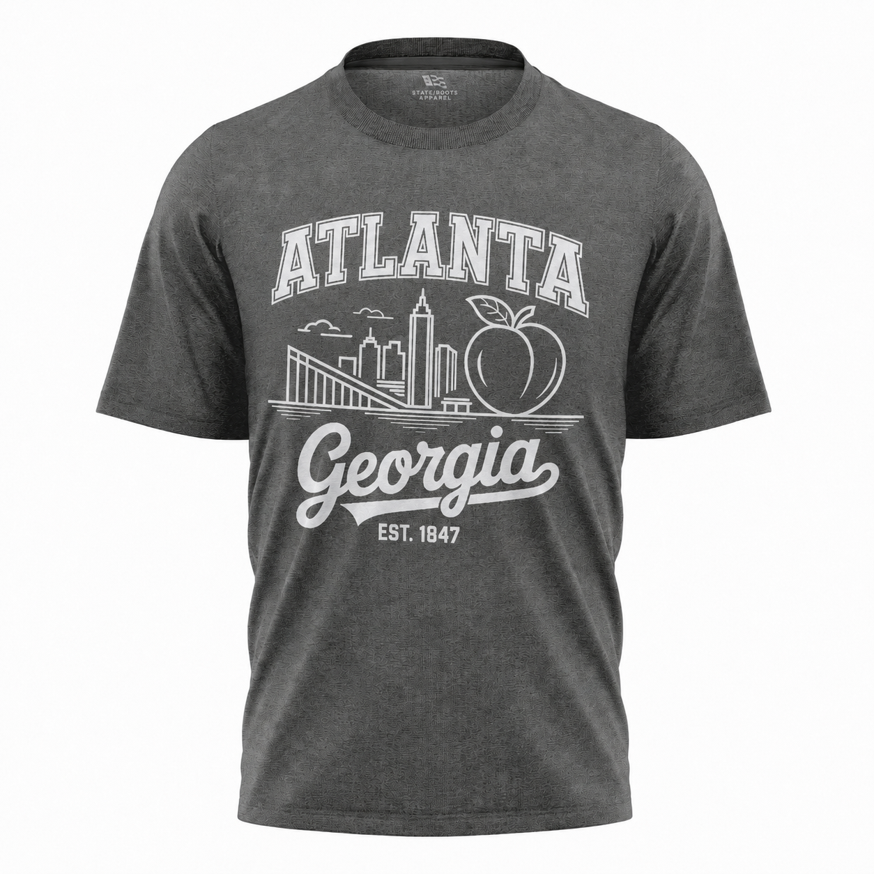 Atlanta Georgia Line Art T-Shirt | Peach City Skyline Script Tee