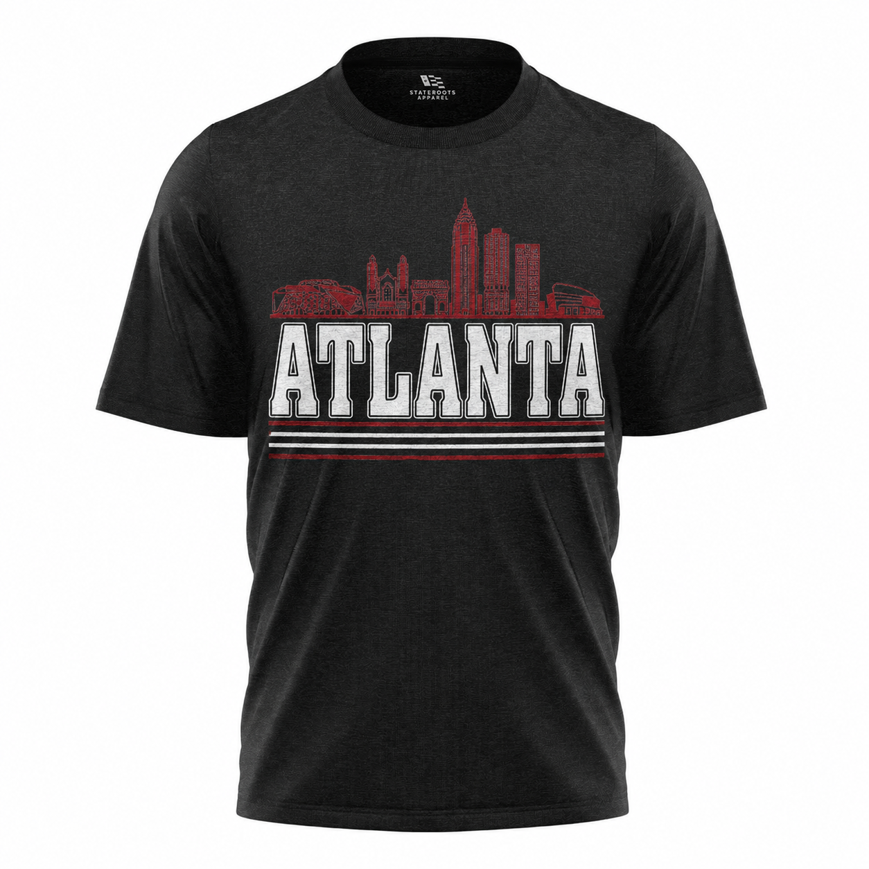 Atlanta Skyline T-Shirt | Georgia City Bold Red Black Sport Tee