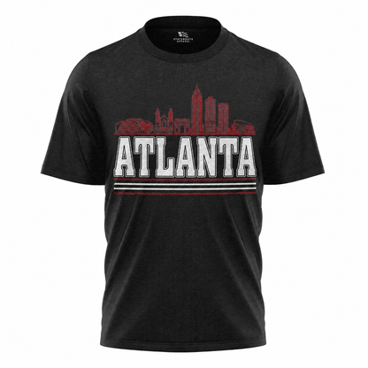 Atlanta Skyline T-Shirt | Georgia City Bold Red Black Sport Tee
