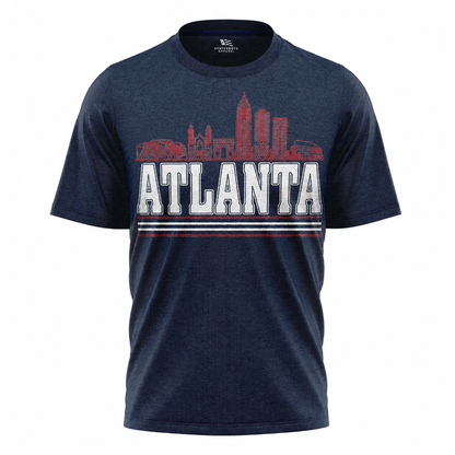Atlanta Skyline T-Shirt | Georgia City Bold Red Black Sport Tee