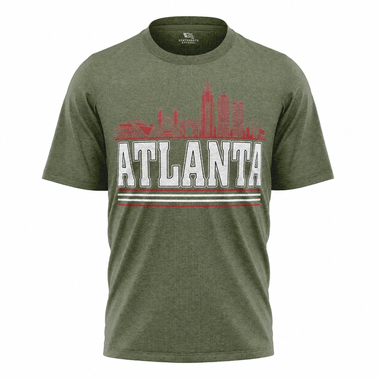 Atlanta Skyline T-Shirt | Georgia City Bold Red Black Sport Tee