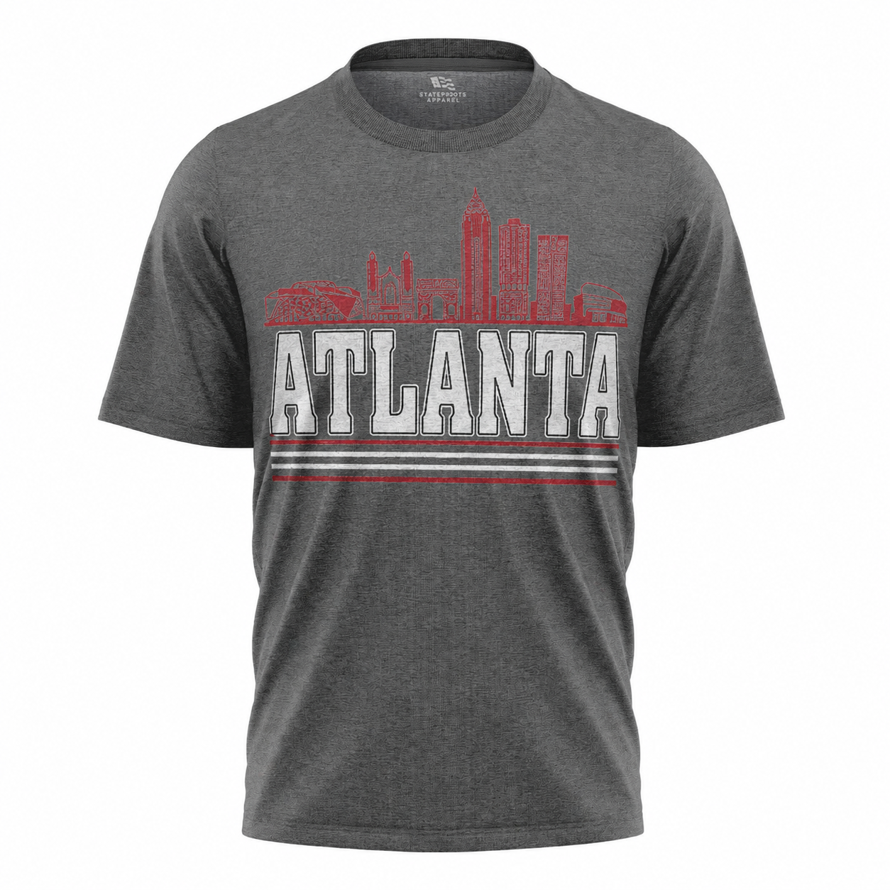 Atlanta Skyline T-Shirt | Georgia City Bold Red Black Sport Tee