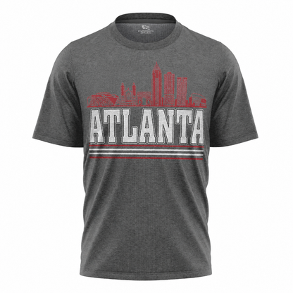 Atlanta Skyline T-Shirt | Georgia City Bold Red Black Sport Tee