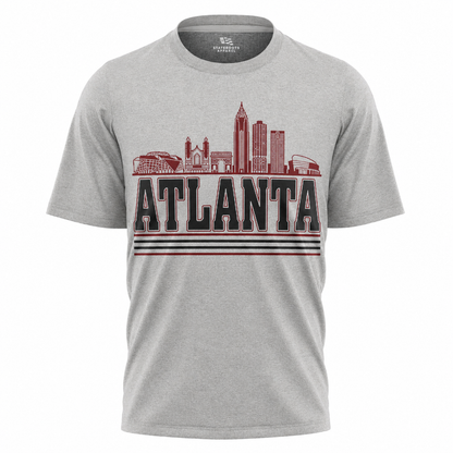 Atlanta Skyline T-Shirt | Georgia City Bold Red Black Sport Tee