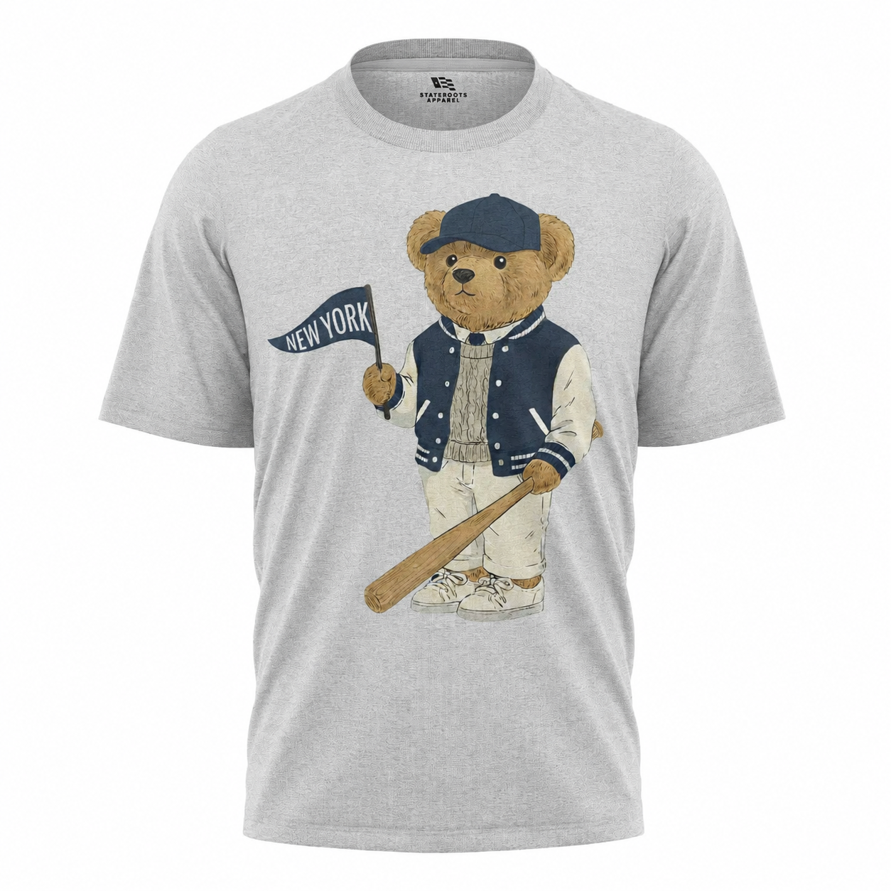 New York Baseball Bear T-Shirt | Vintage NY Pennant Mascot Tee