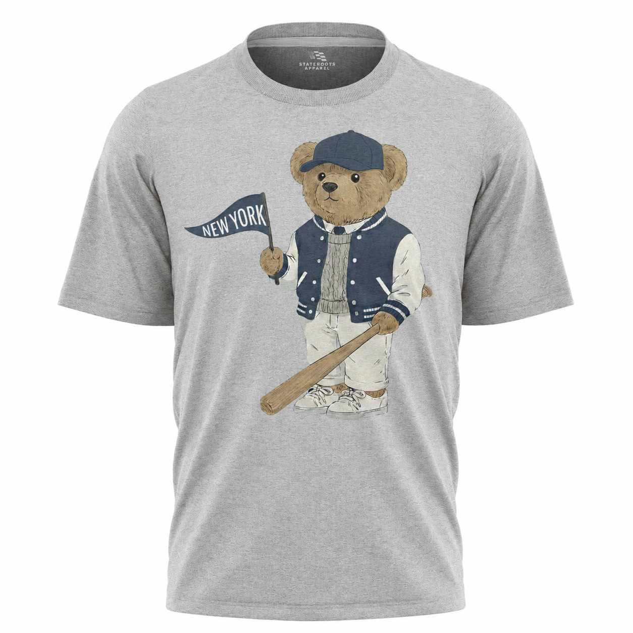 New York Baseball Bear T-Shirt | Vintage NY Pennant Mascot Tee
