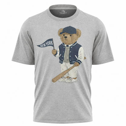 New York Baseball Bear T-Shirt | Vintage NY Pennant Mascot Tee