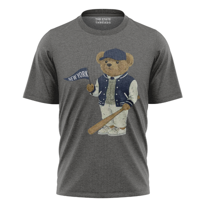 New York Baseball Bear T-Shirt | Vintage NY Pennant Mascot Tee