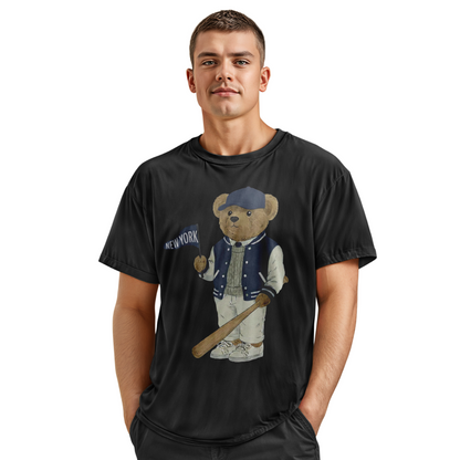 New York Baseball Bear T-Shirt | Vintage NY Pennant Mascot Tee