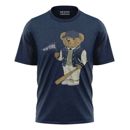 New York Baseball Bear T-Shirt | Vintage NY Pennant Mascot Tee
