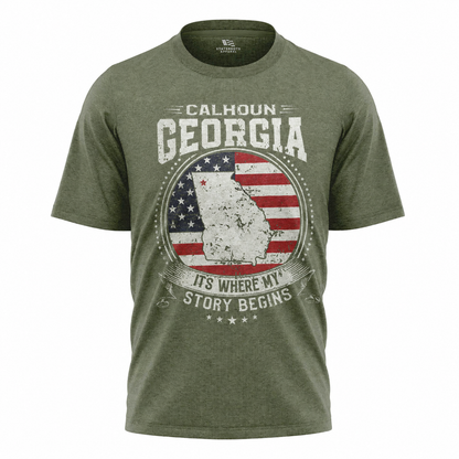 Calhoun Georgia T-Shirt | American Flag Hometown Pride Patriotic Tee