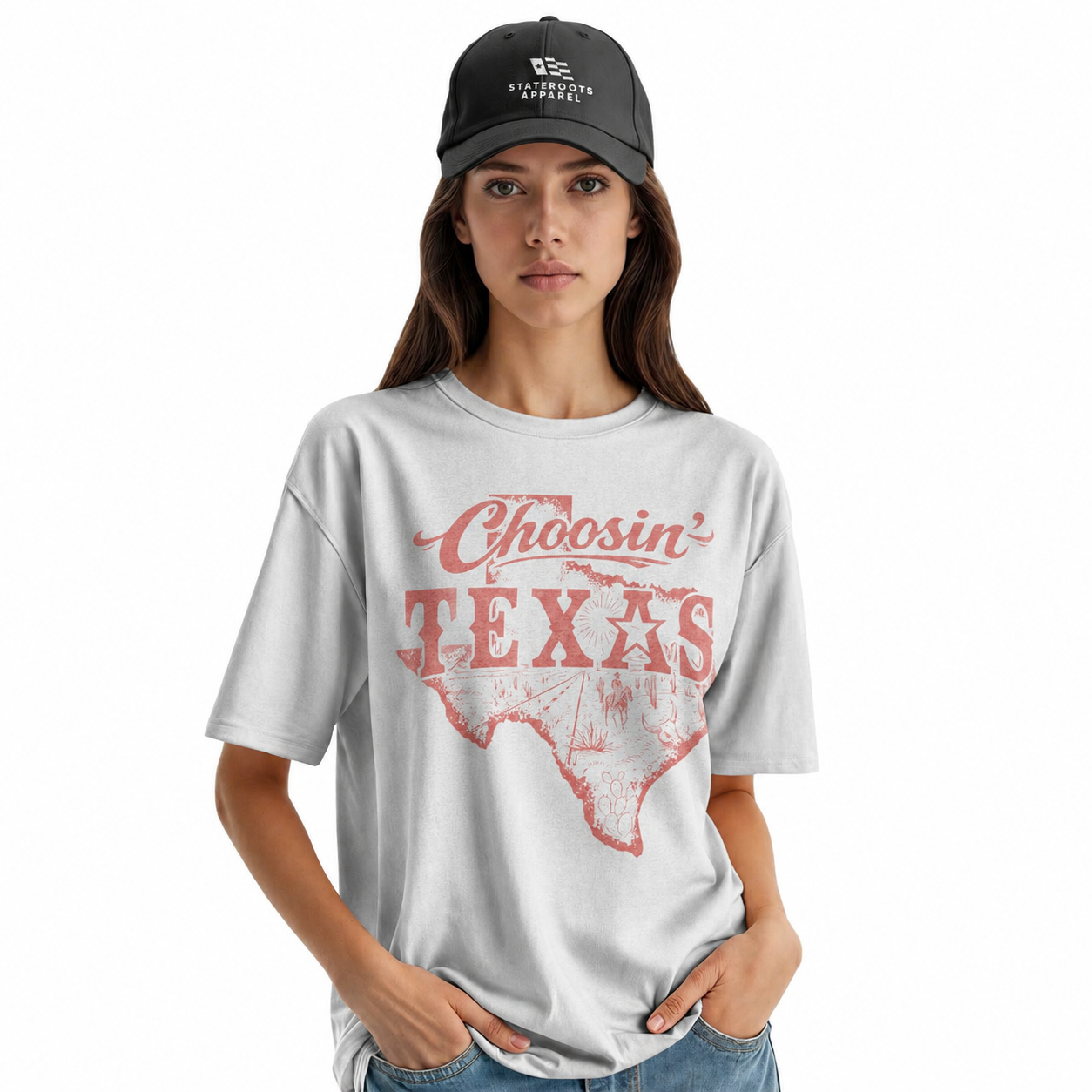 Choosin' Texas T-Shirt | Retro Country State Map Comfort Colors Tee