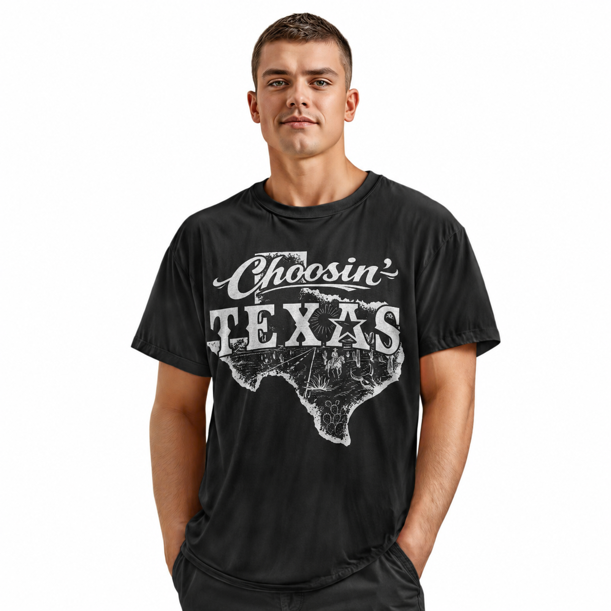 Choosin' Texas T-Shirt | Retro Country State Map Comfort Colors Tee