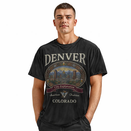 Denver Colorado Vintage Graphic T-Shirt | Mile High City Souvenir Tee