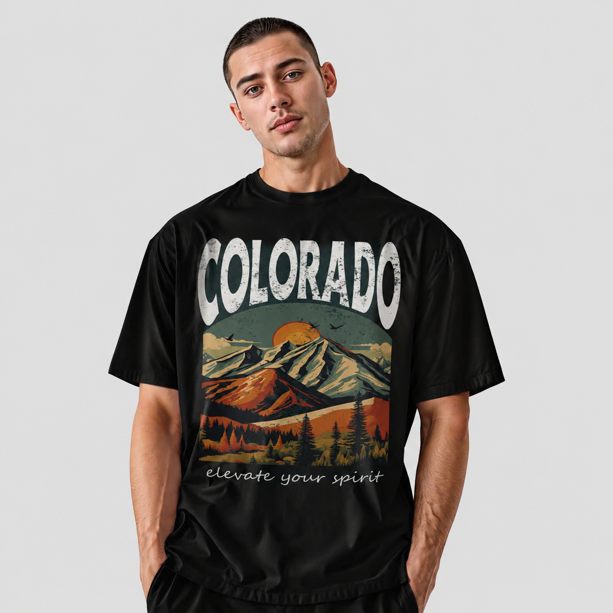 Colorado Mountains Graphic T-Shirt | Rocky Mountain Gift Tee