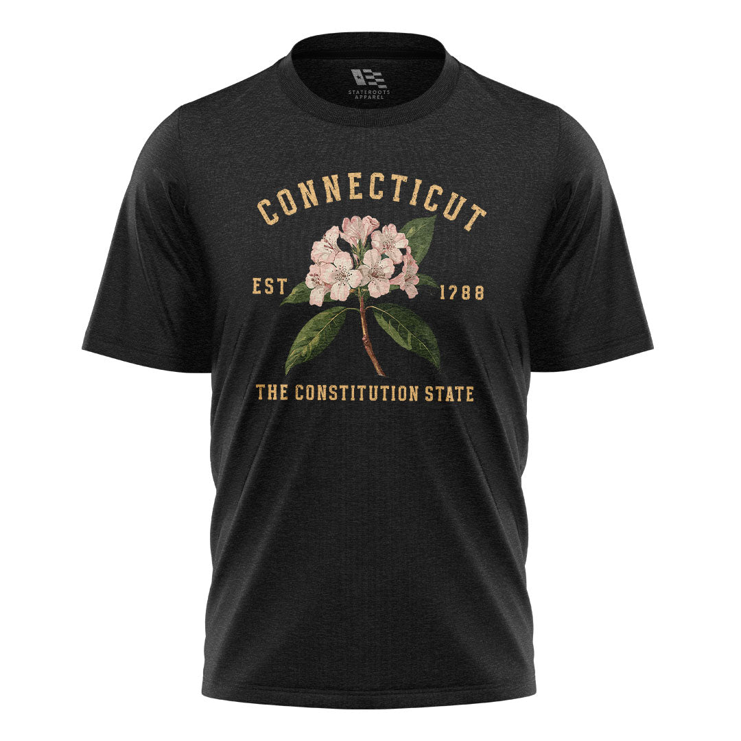 Connecticut Mountain Laurel T-Shirt | Botanical 1788 Tee - Black