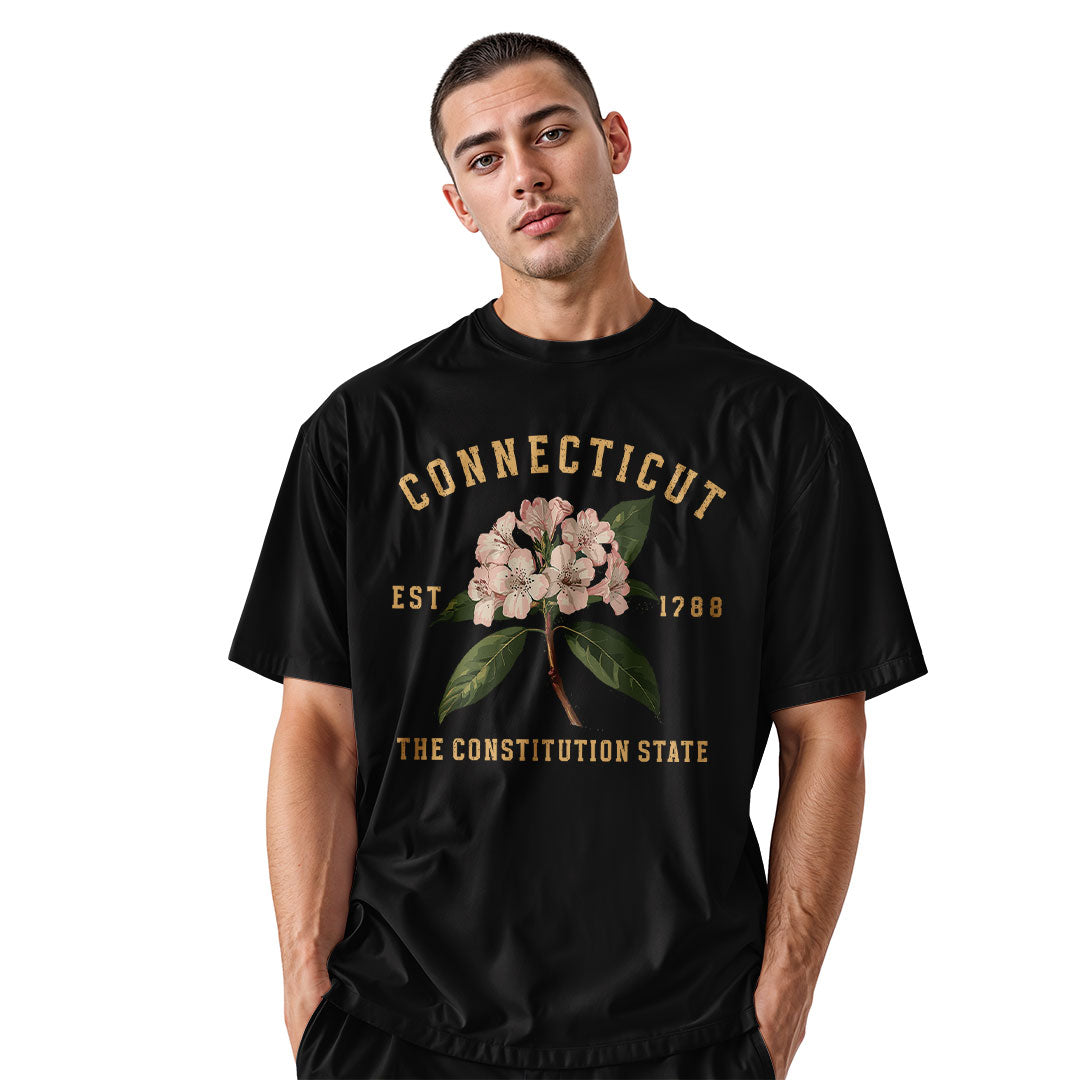 Connecticut Mountain Laurel T-Shirt | Botanical 1788 Tee - Black