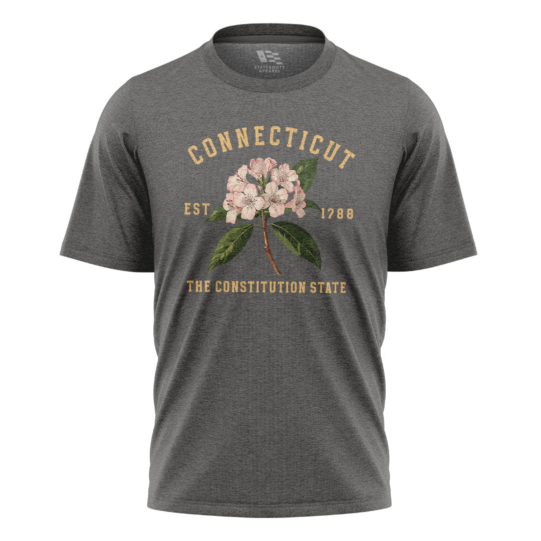 Connecticut Mountain Laurel T-Shirt | Botanical 1788 Tee - Charcoal