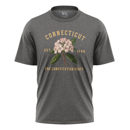 Connecticut Mountain Laurel T-Shirt | Botanical 1788 Tee - Charcoal