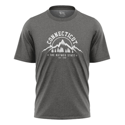 Connecticut Nutmeg State T-Shirt | Mountains Pines Tee - Charcoal