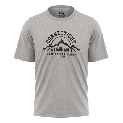 Connecticut Nutmeg State T-Shirt | Mountains Pines Tee - Sport Grey