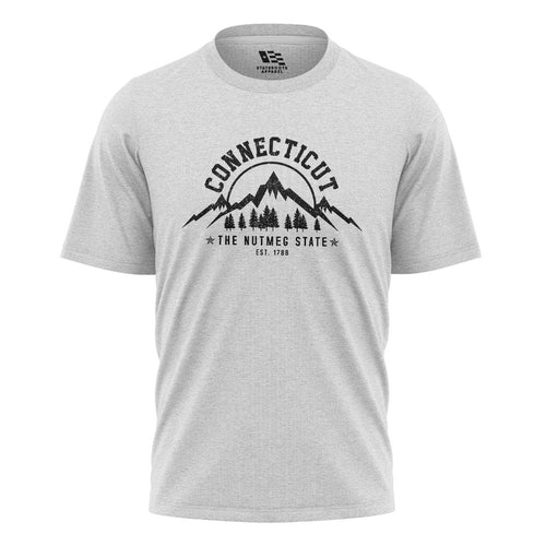 Connecticut Nutmeg State T-Shirt | Mountains Pines Tee - White