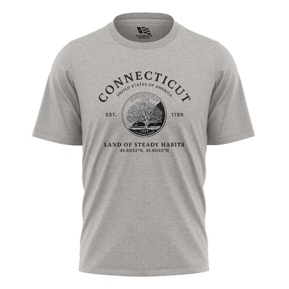 Connecticut State Quarter T-Shirt | Charter Oak Coin Tee - Sport Grey