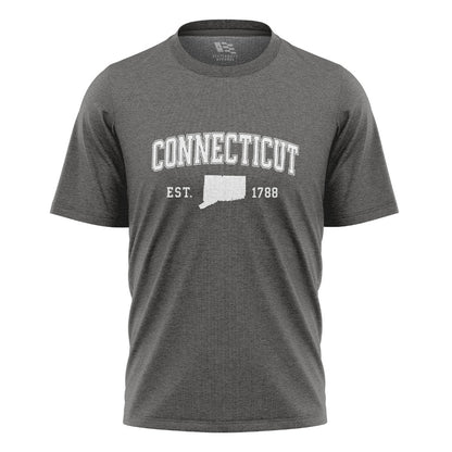 Connecticut Varsity Arch T-Shirt | Est 1788 Heritage Tee - Charcoal